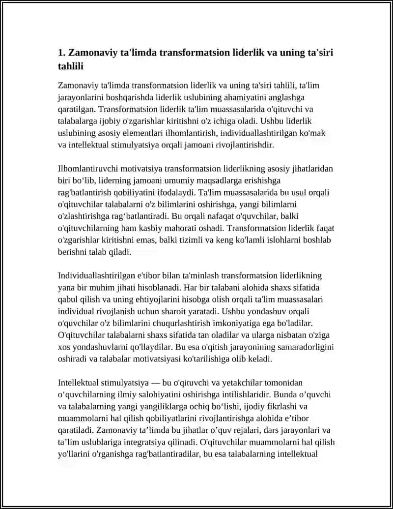 ZAMONAVIY TA'LIMDA LIDERLIK VA BOSHQARUVNING O'RNI TAHLILI 4