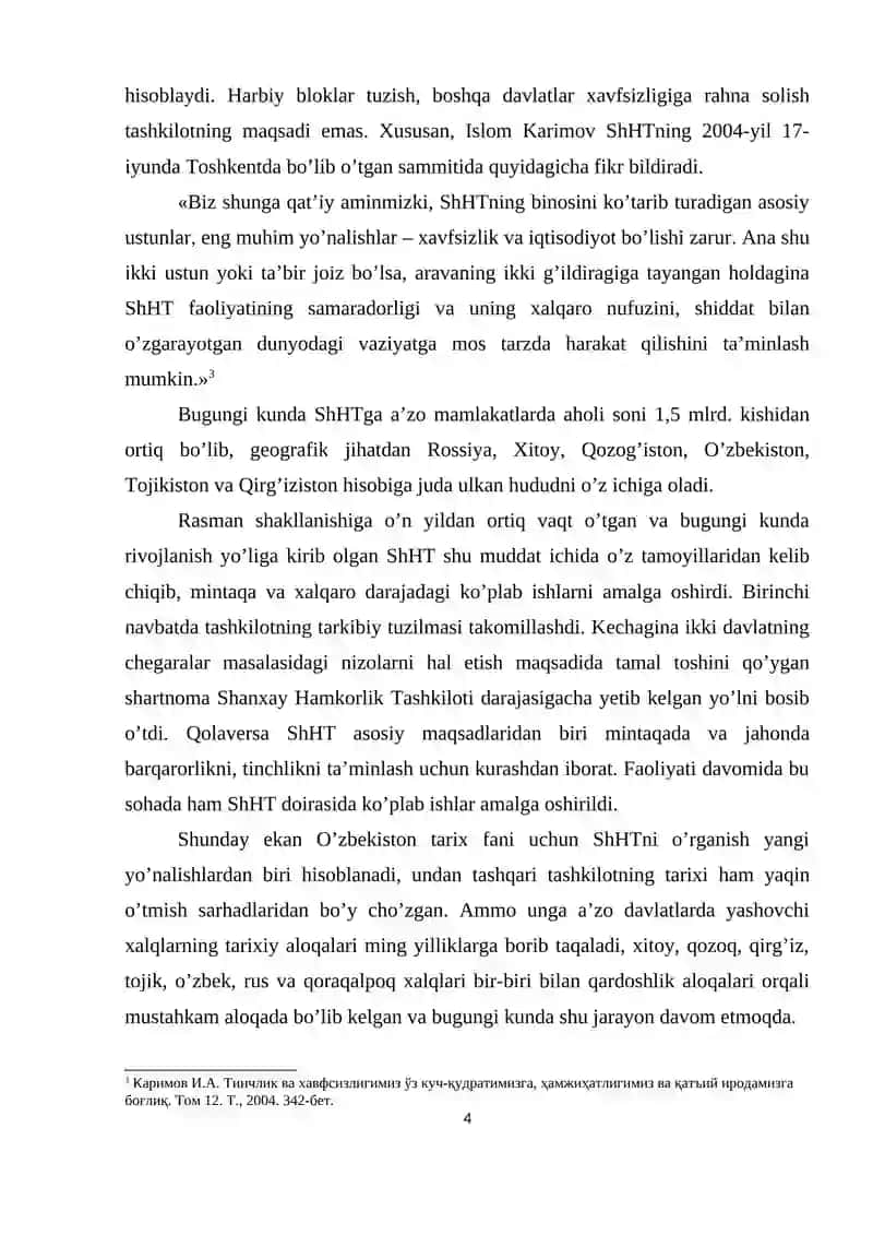 SHANXAY TASHKILOTINING SHAKLLANISHI VA UNING MINTAQAVIY MUNOSABATLARDAGI ROLI 4