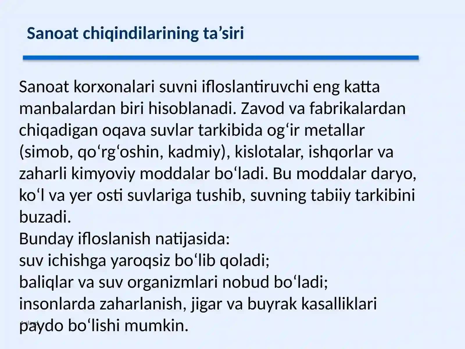 Suv havzalarini ifloslanishini aniqlash 4