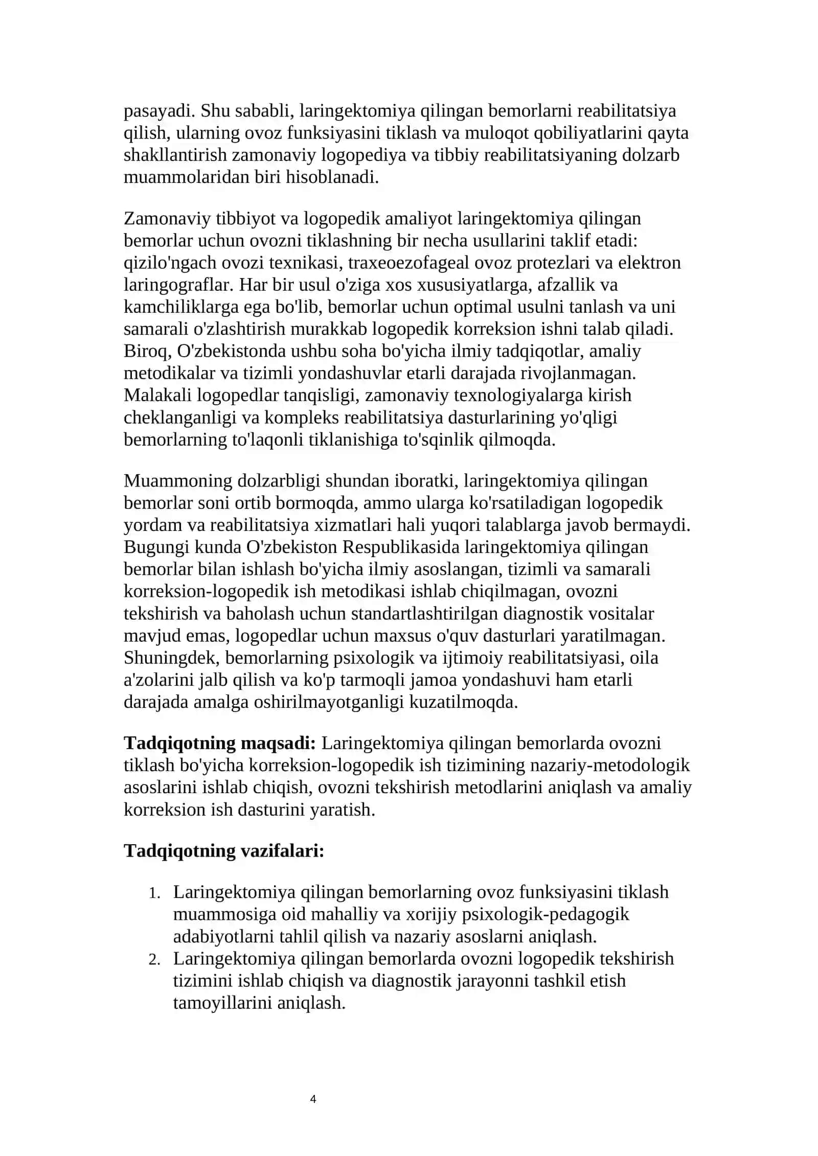 LARINGEKTOMIYA QILINGAN BEMORLARDA OVOZNI TIKLASH BO'YICHA KORREKSION ISH TIZIMI 4