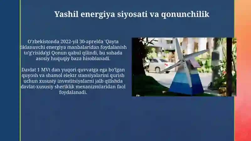 Yashil energiyadan oqilona foydalanish 4