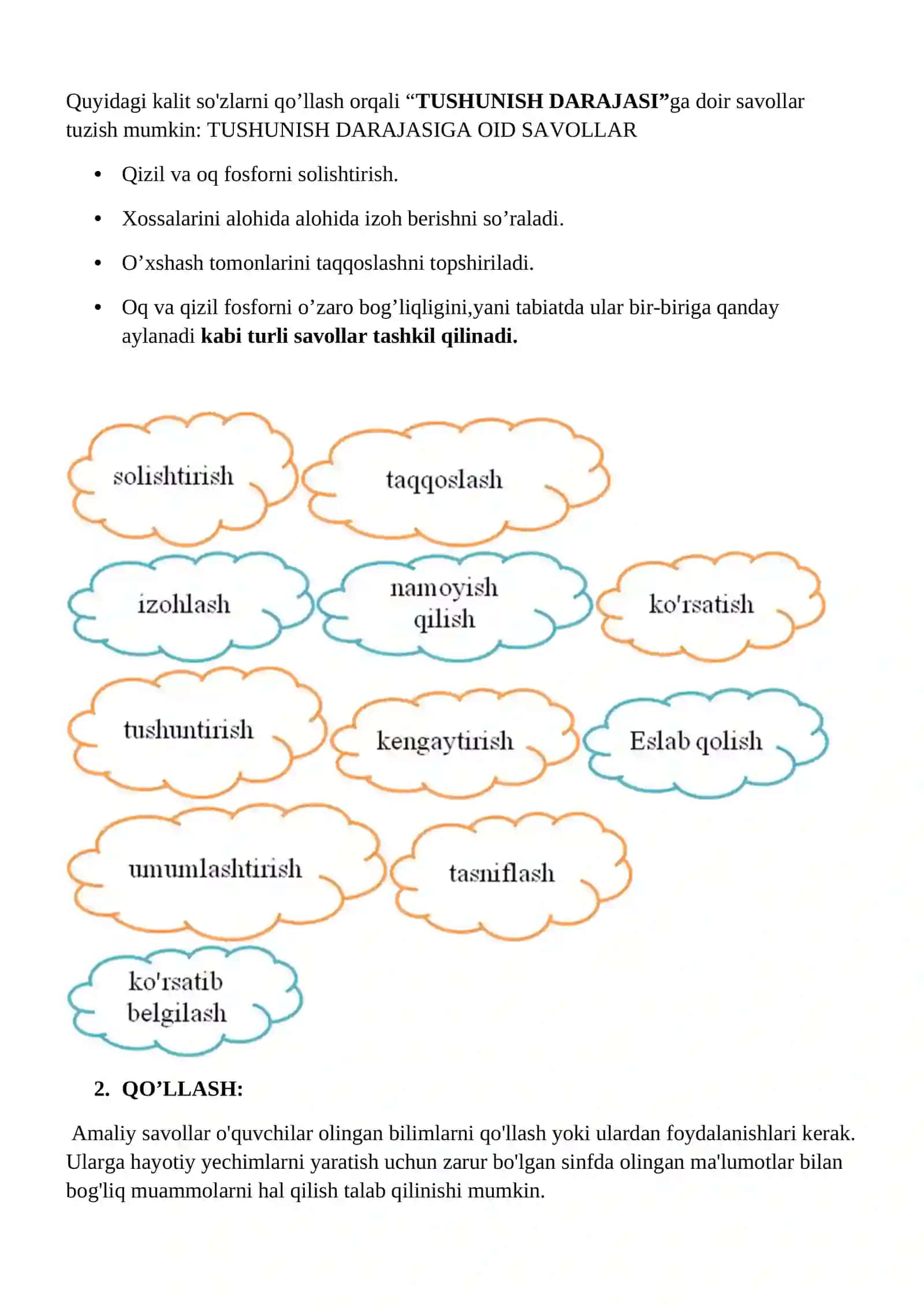 8-sinf Kimyo fanidan Fosfor kimyoviy elementi mavzusida metod tavsiya ishlanma 4