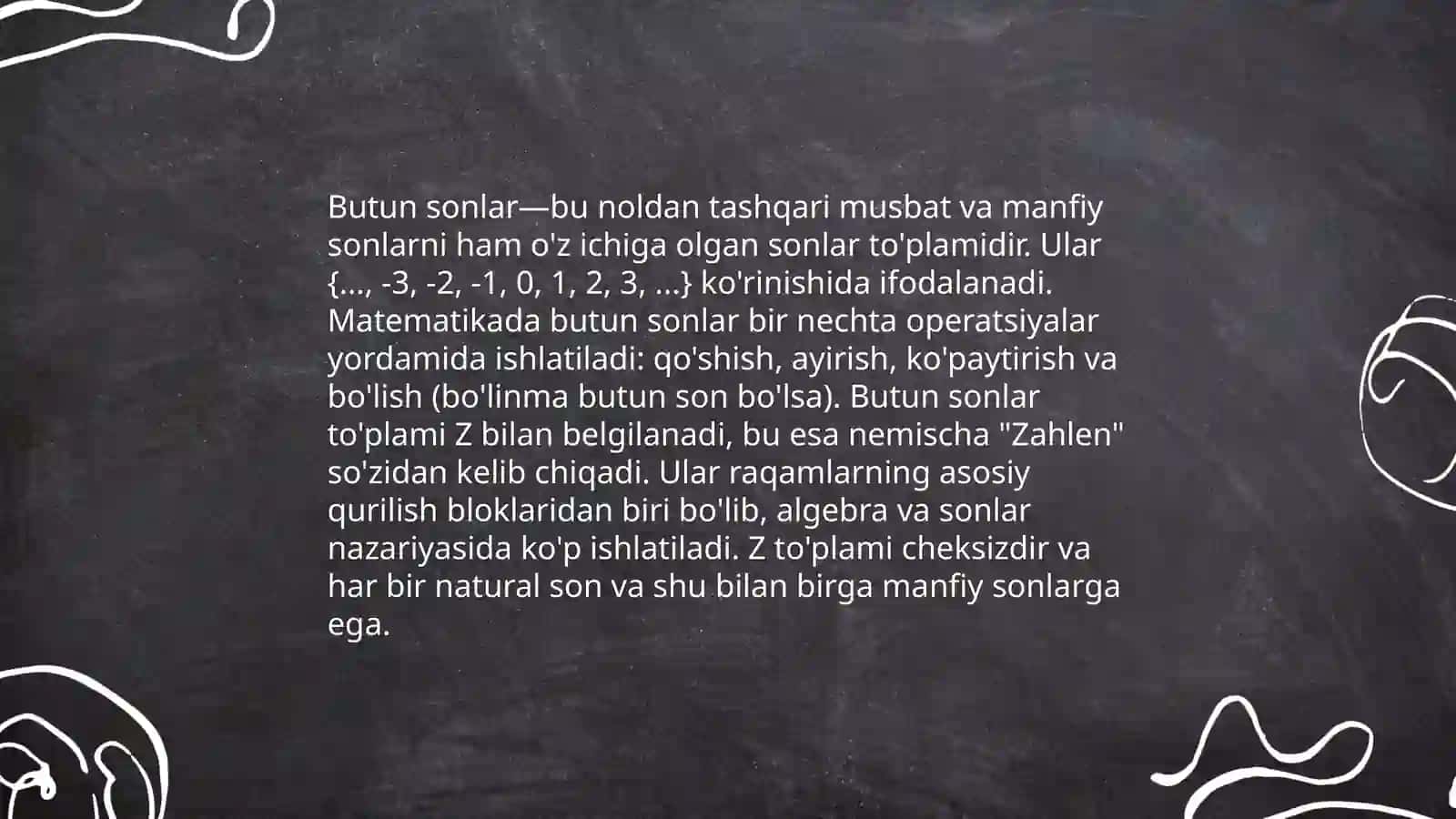 Sistematik sonlar ustida arifmetik amallar 4