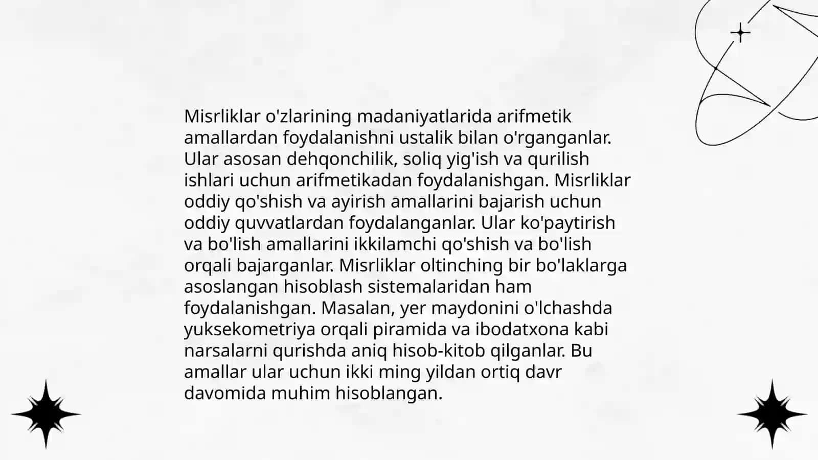 Arifmetik amallar mavzusida tarixiy materiallar 4
