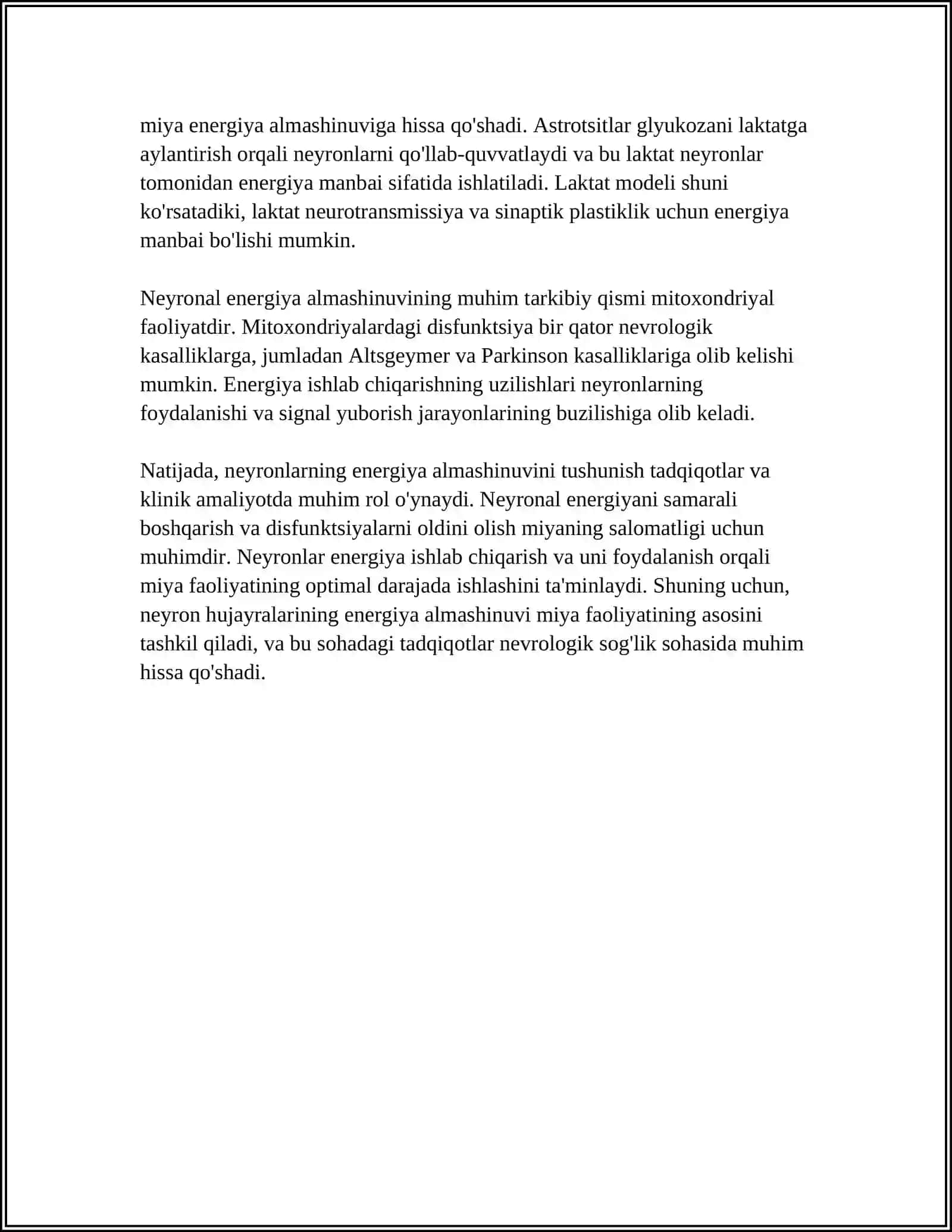 NERV HUJAYRALARIDA METABOLIZM JARAYONLARI 4