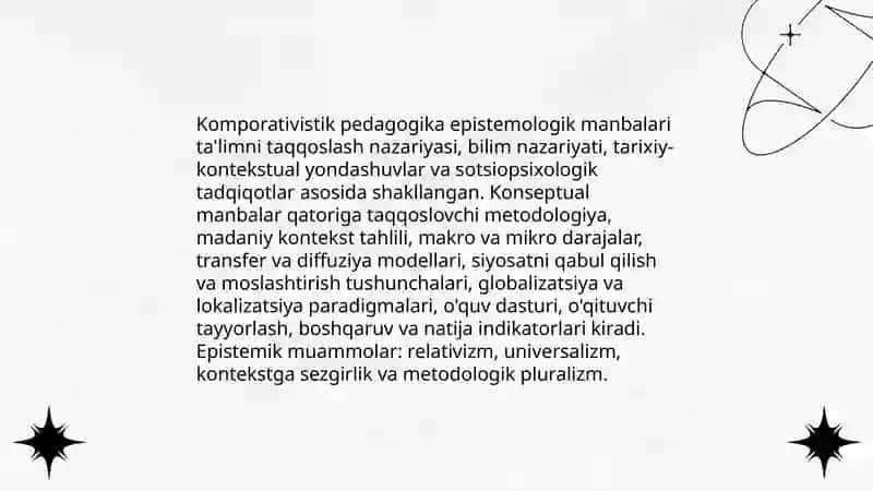 Jahon mamlakatlarida Komporativistik pedagogik izlanishlarning ilmiy nazariy manbalari 4