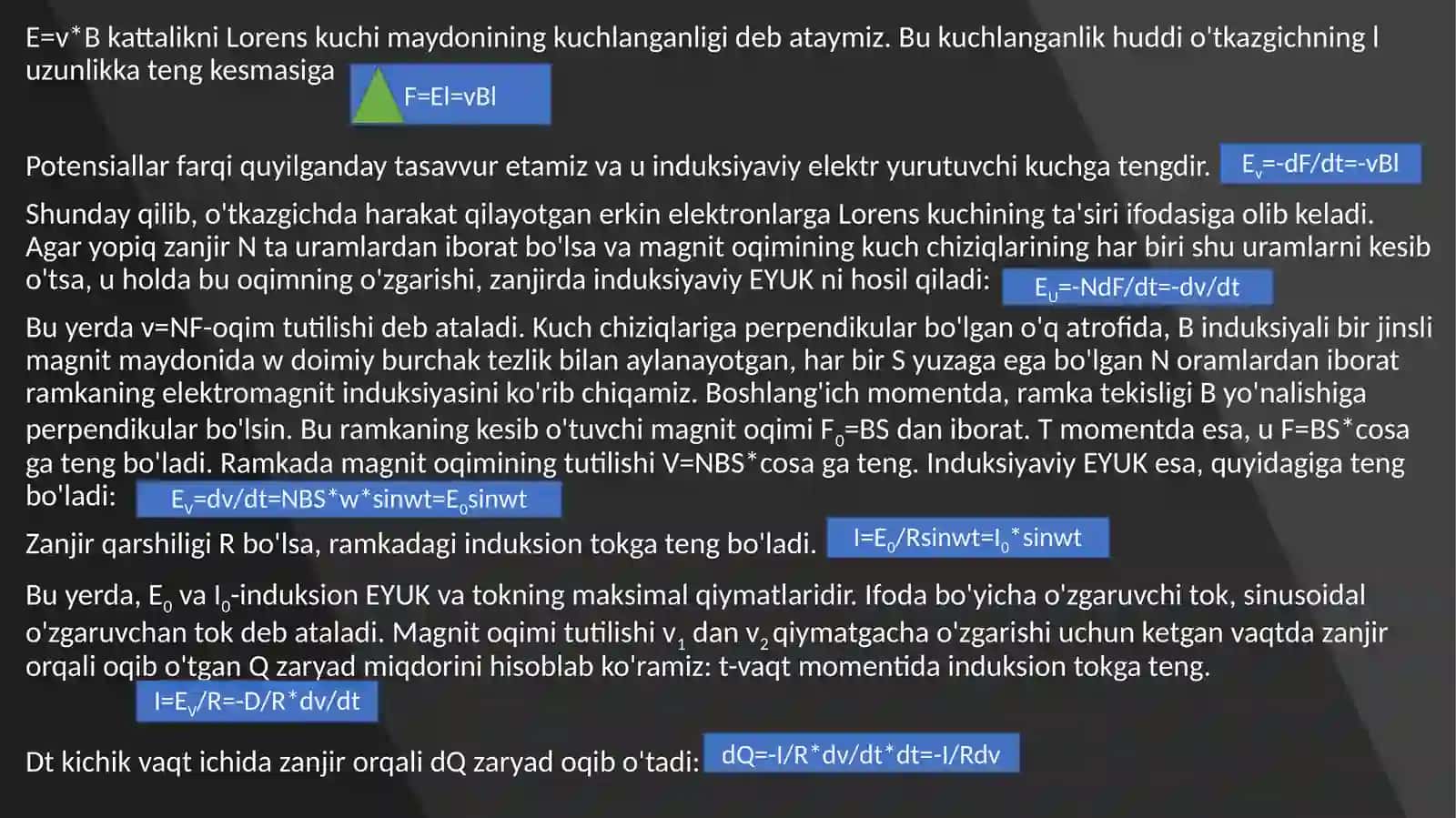 Faradeyning elektromagnit induksiyasi qonuni. Lens qoidasi 4