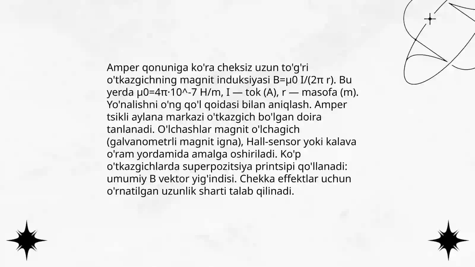 Toʻgʻri oʻtkazgich va aylanma halqaning magnit maydonini oʻlchash 4