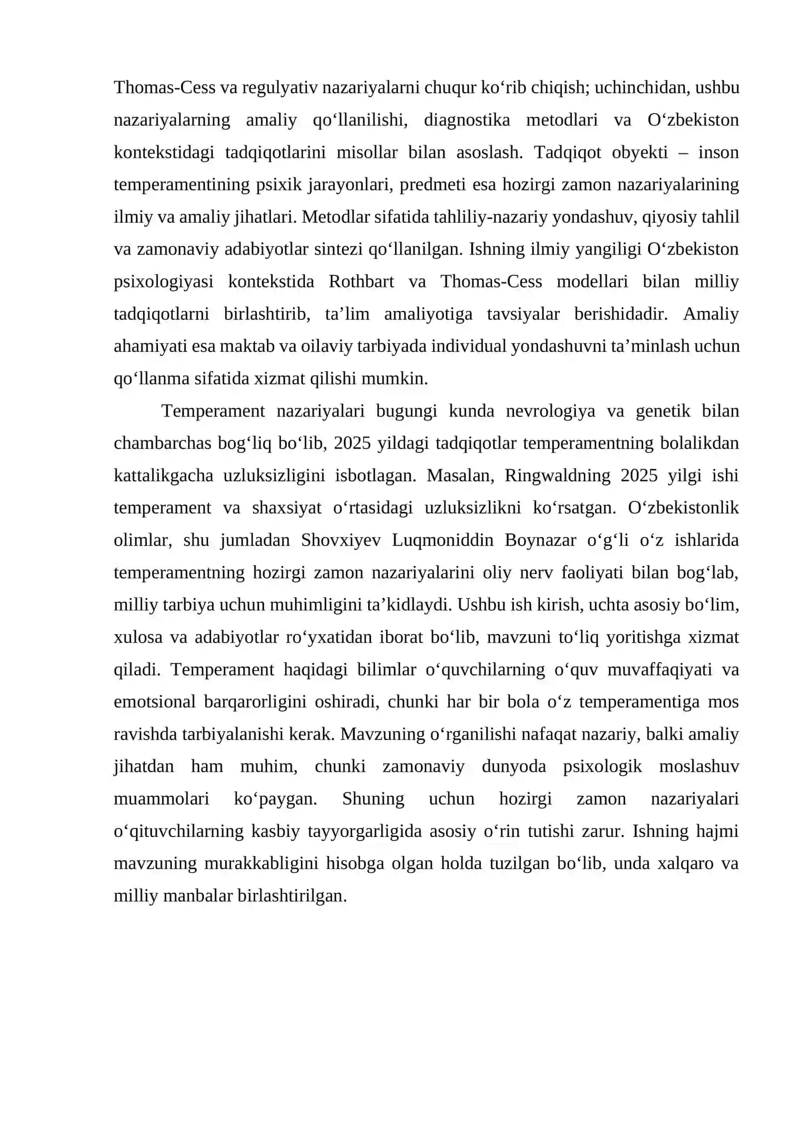 Temperament haqida hozirgi zamon nazariyalari 4