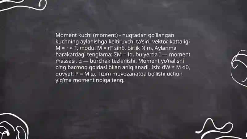 Aylanma harakat dinamikasi 4