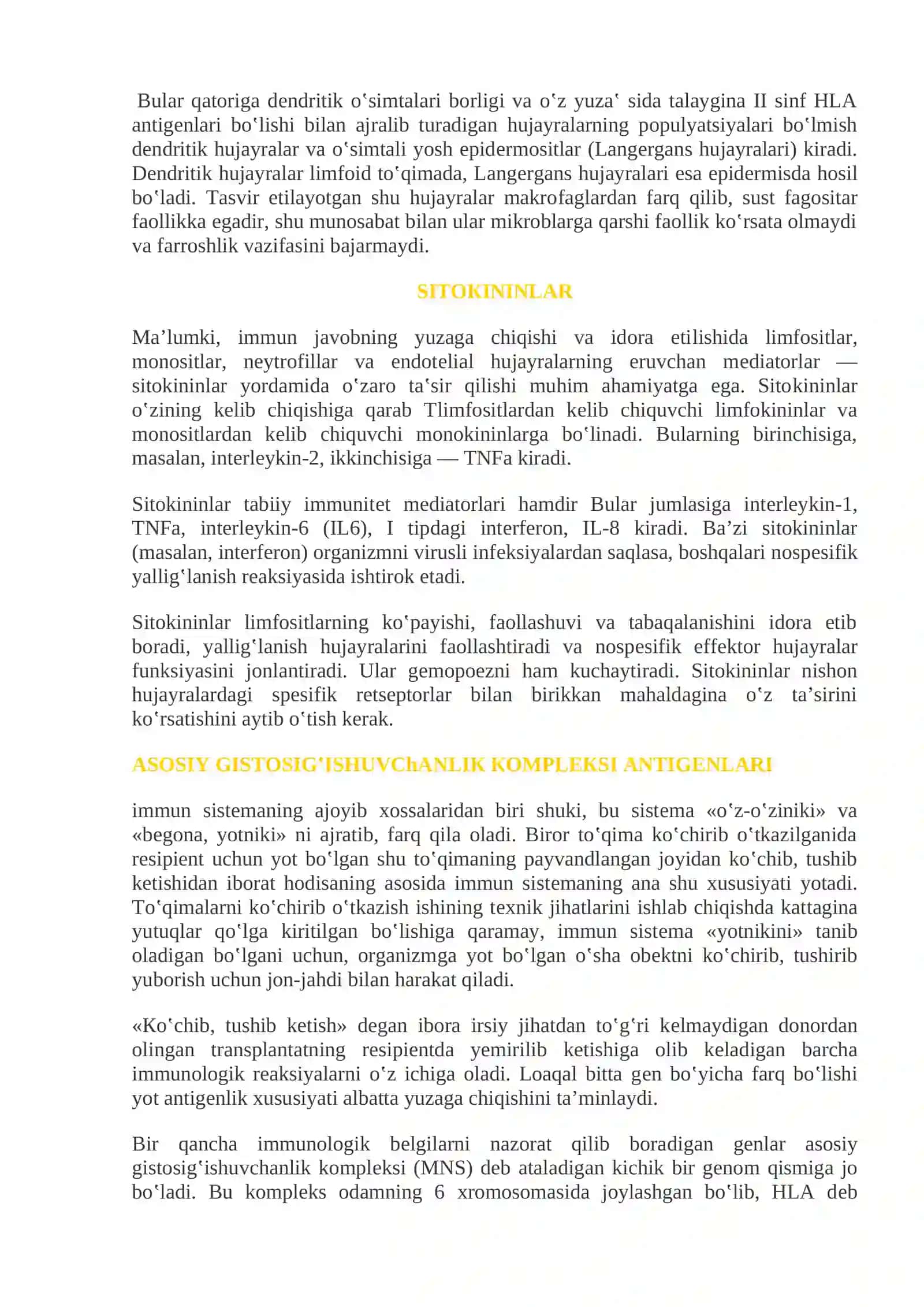 Immun tizim kasalliklari. HLA va uni kasalliklar bilan assotsiatsiyasi. Gipersezuvchanlik. Immuntolerantlik. Autoimmun kasalliklar mexanizmi. Immuntanqislik sindromi. Amiloidoz 4