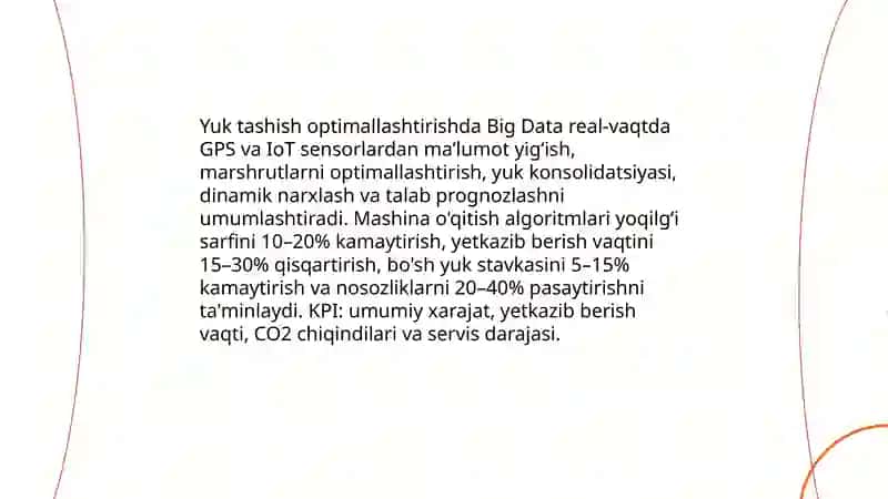Big Data texnologiyalaridan logistika qarorlarini qabul qilishda foydalanish 4