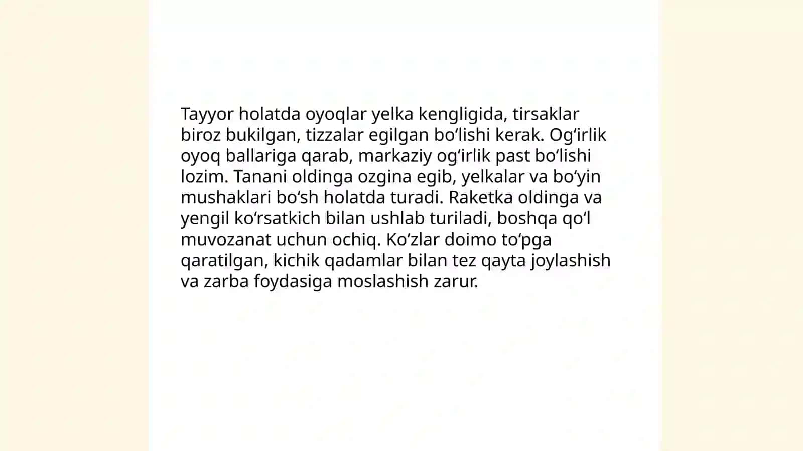 Stol tennisi texnikasi 4