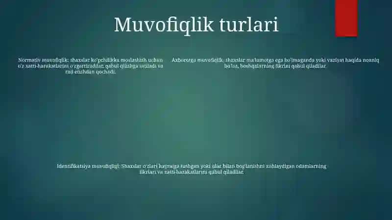 Guruh Bosimi.Konformlik Turlari.Guruhiy Qutblanish 4