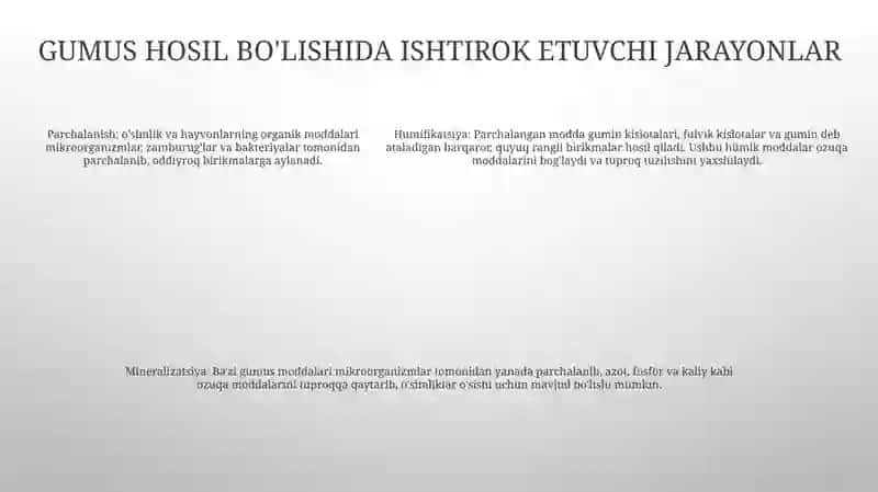 Tuproq Gumusi Va Unumdorligi 4