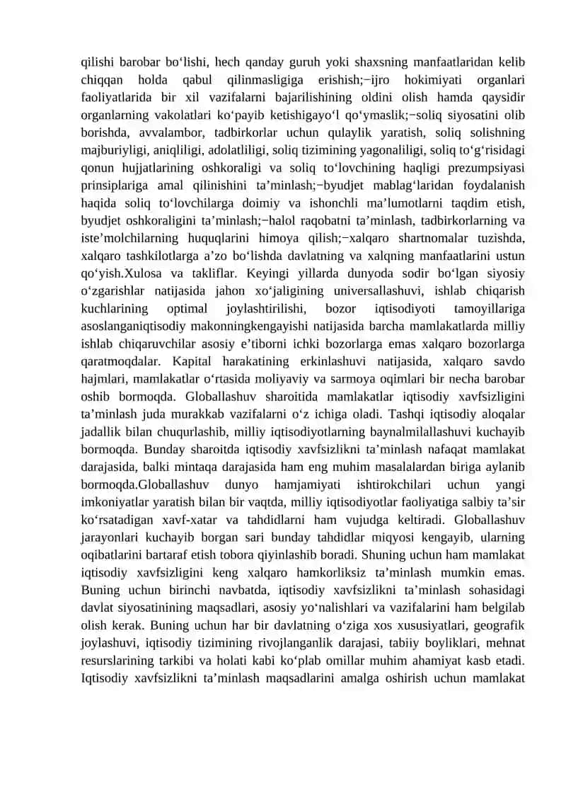IQTISODIYOTNI DAVLAT TOMONIDAN TARTIBGA SOLISH VA IQTISODIY XAVFSIZLIK 4