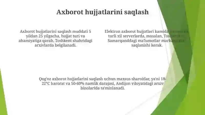 Axborot Hujjatlari Haqida Ma'lumot 4