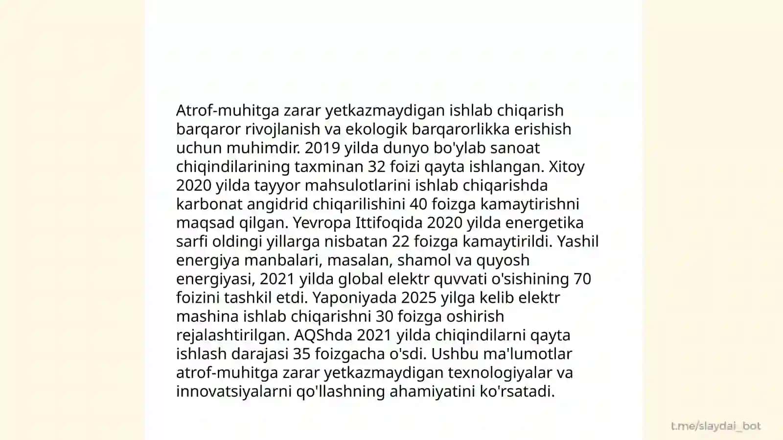 Chiqindisiz va chiqindili texnologiya 4