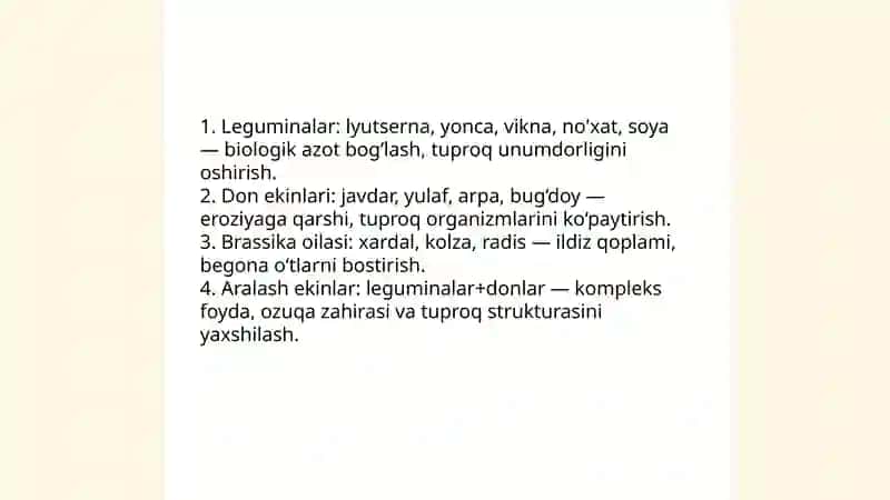 Almashlab ekish tizimidagi qoplama ekinlar 4