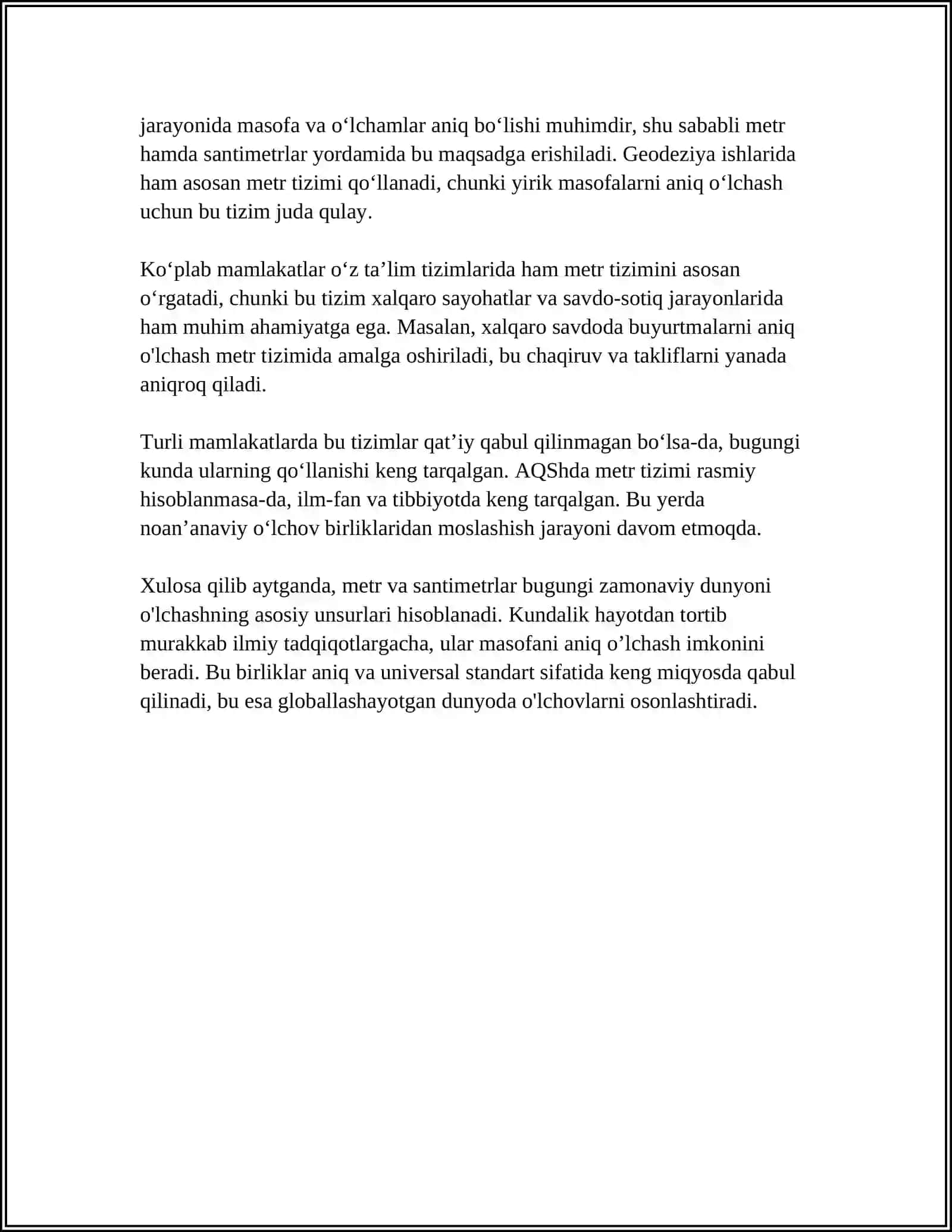 1-SINFDA UZUNLIK ÒLCHOVLARINI ÒRGATISH METODIKASI 4