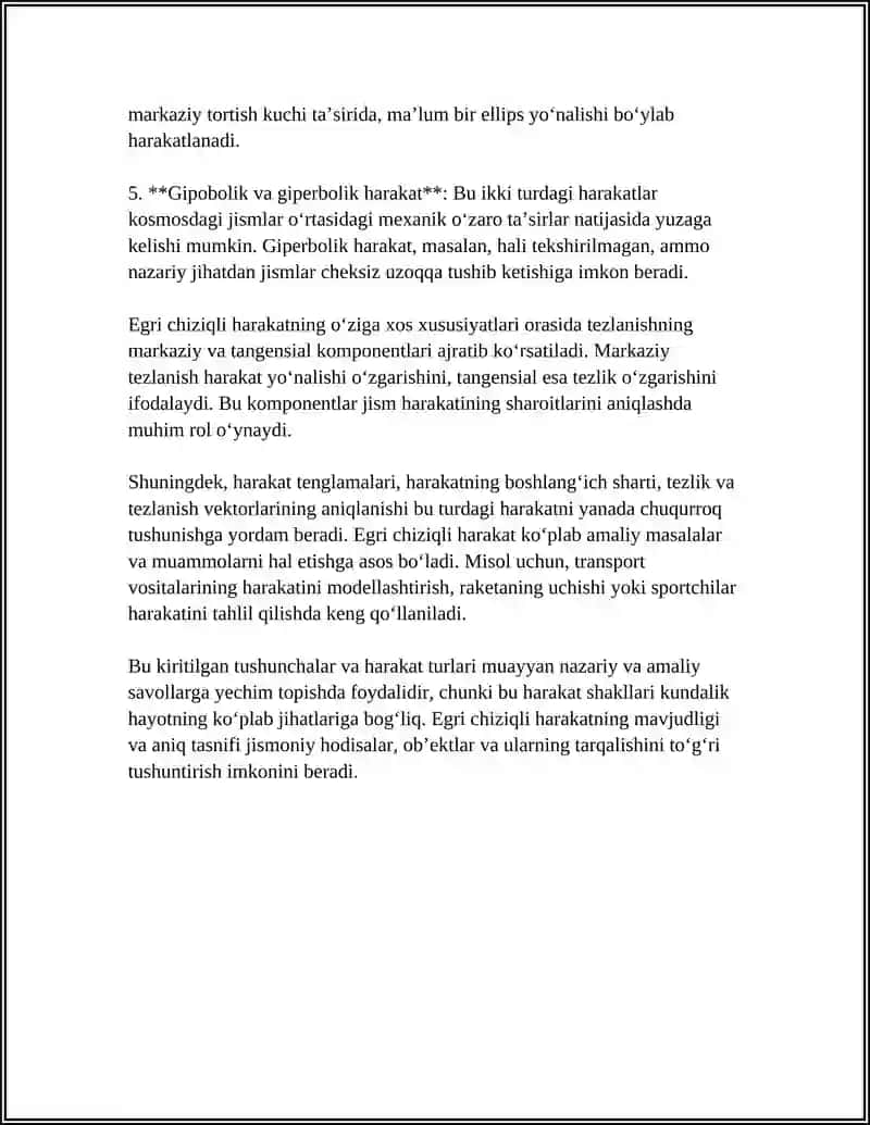 EGRI CHIZIQLI HARAKAT 4