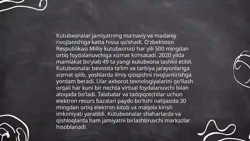 Kutubxona Axorot Faoliyati Ijtimoiy Madaniy Tizimning Asosiy Qirralari 4