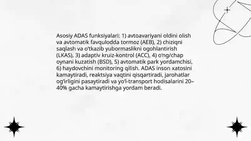 Avtomobil transportida xavfsizlikni nazorat qilish tizimlari 4