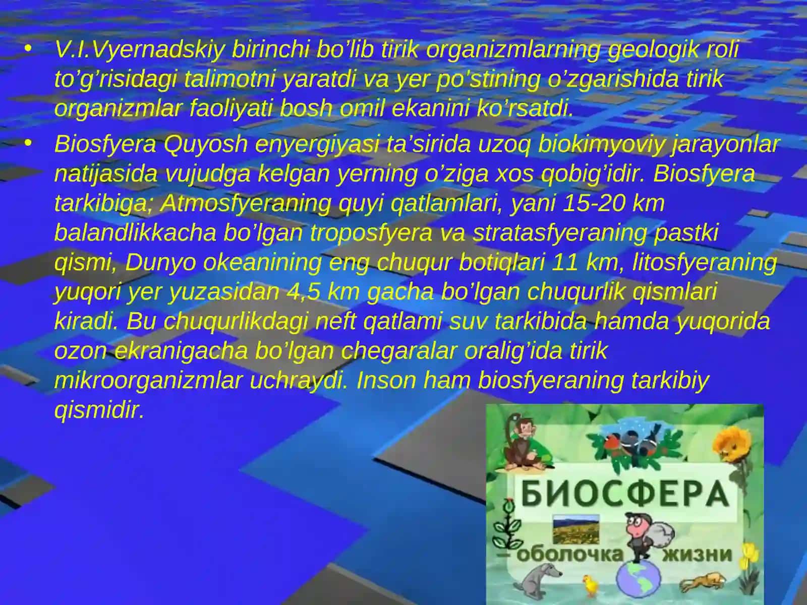 Biosferaning global modelini shakllantirishga qaratilgan zamonaviy tajribalar 4