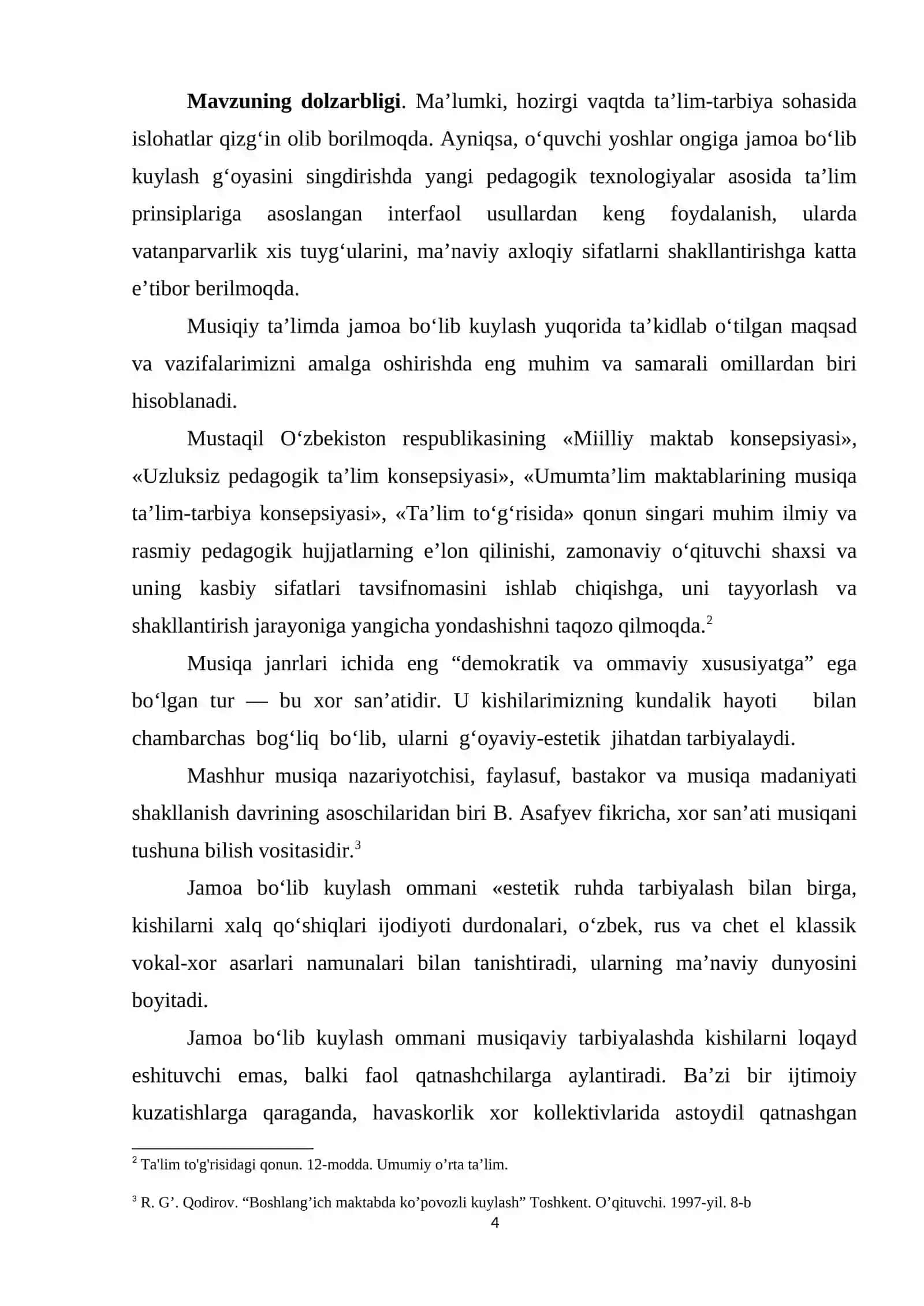 Xor asarlari ijrochiligida bolalar ovozi turlari va ular bilan ishlash usullari 4