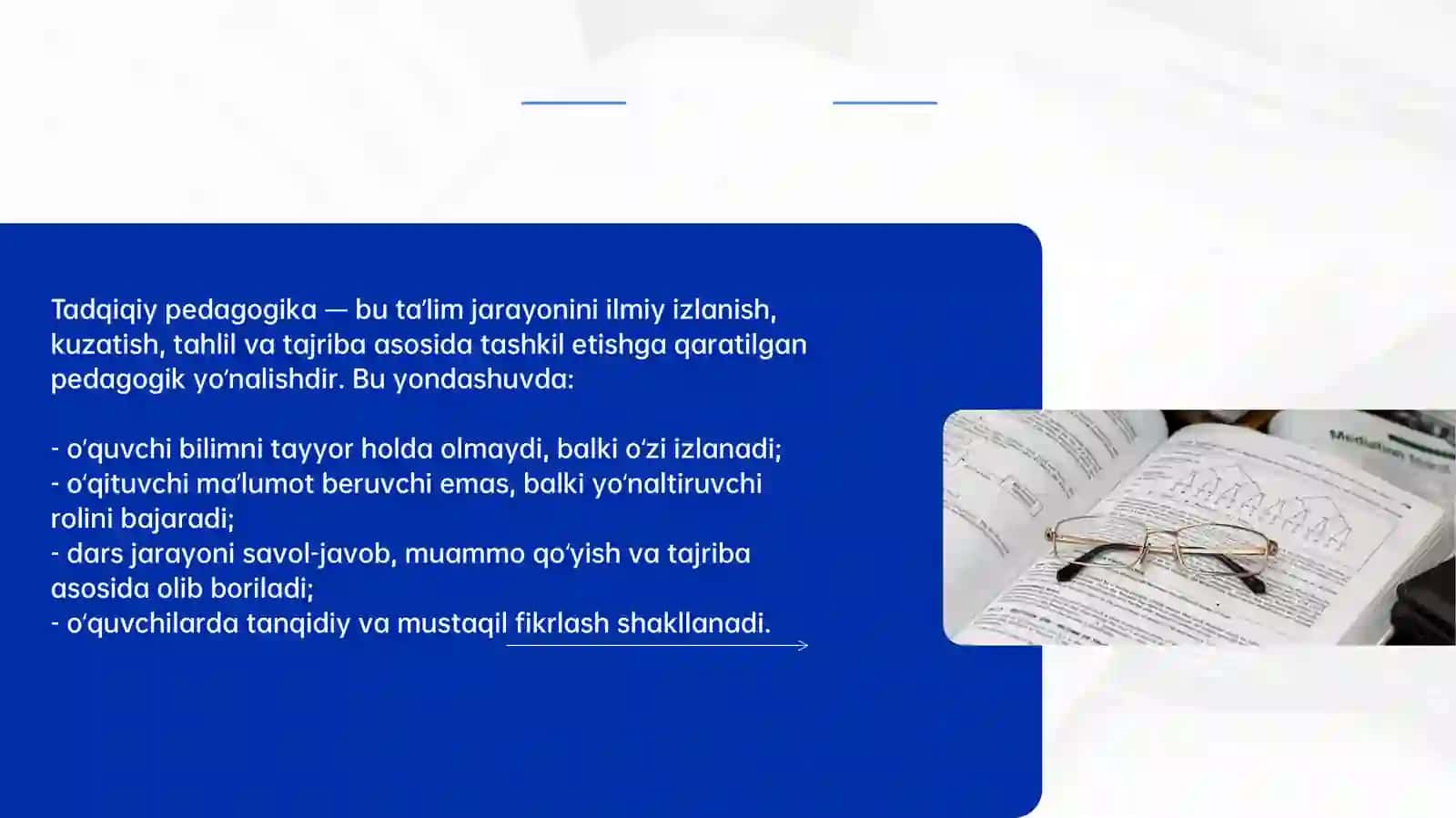 Tadqiqiy pedagogika va ta’lim amaliyoti 4