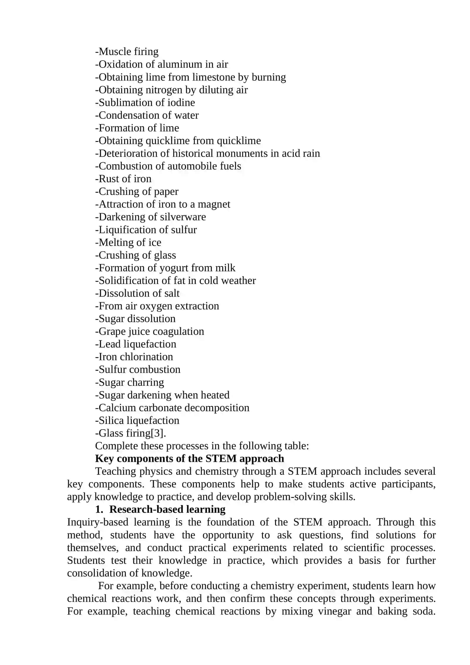 STEM APPROACH IN TEACHING THE TOPIC “PHYSICAL AND CHEMICAL PHENOMENA” OF THE 7TH GRADE CHEMISTRY COURSE 4