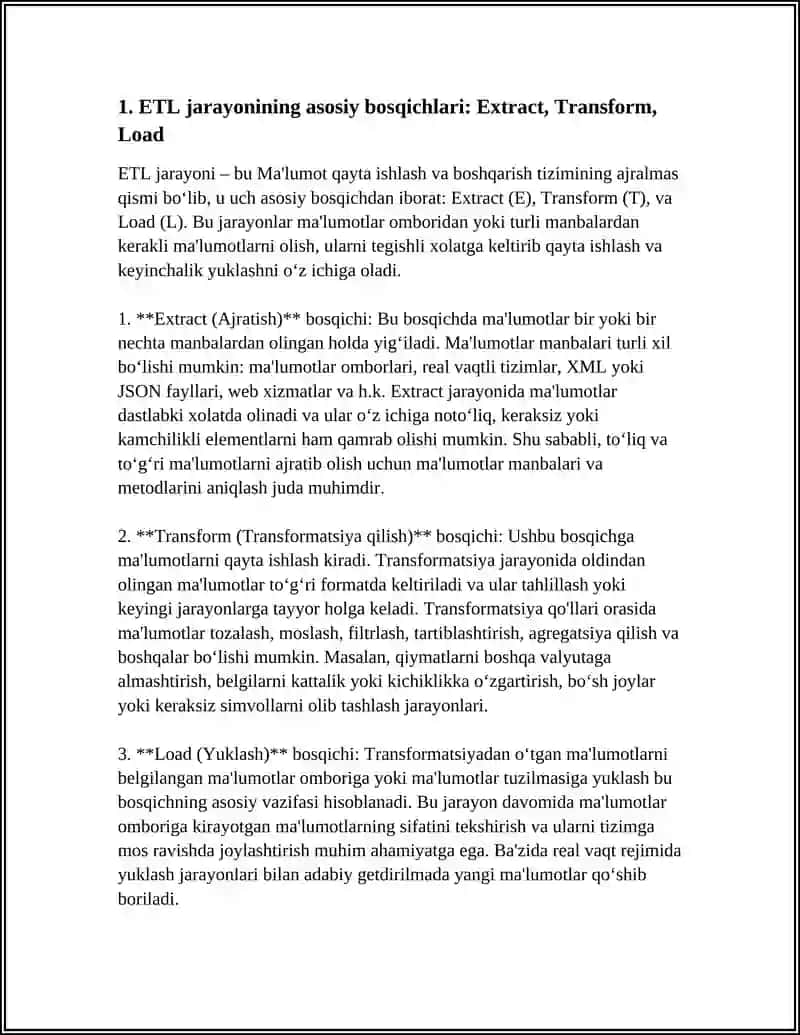 MA'LUMOTLARNI QAYTA ISHLASH VA BOSHQARISH (ETL) JARAYONLARI 4