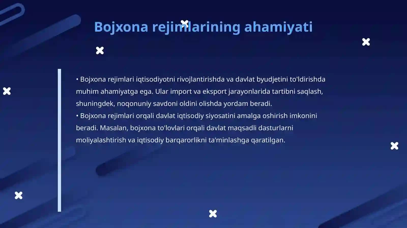 O‘zbekiston Respublikasi bojxona rejimlarining mazmuni va turlari 4