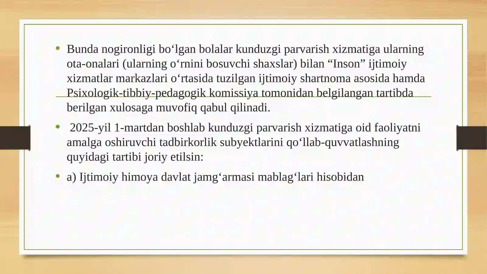 Nogironlik sohasidagi davlat siyosati 4