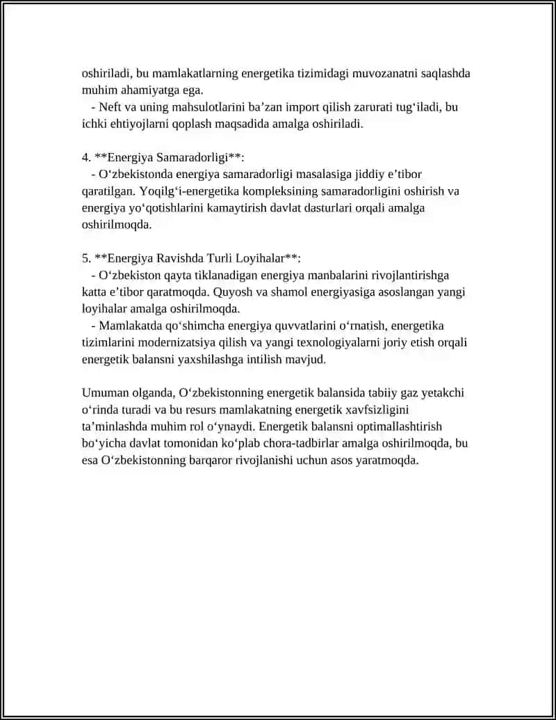 OʻZBEKISTON ENERGETIK BALANSI 4