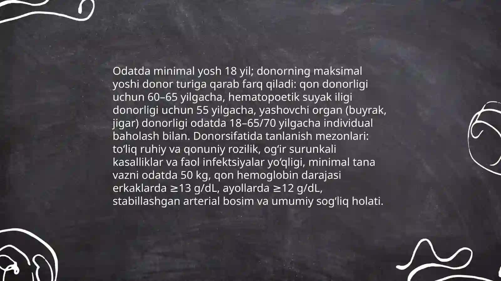 Donorlikka ko'rsatma va qarshi ko'rsatmalar 4