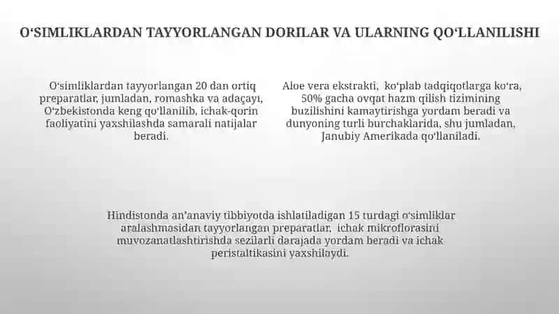O'simliklar va ularning ichak faoliyatiga ta'siri 4