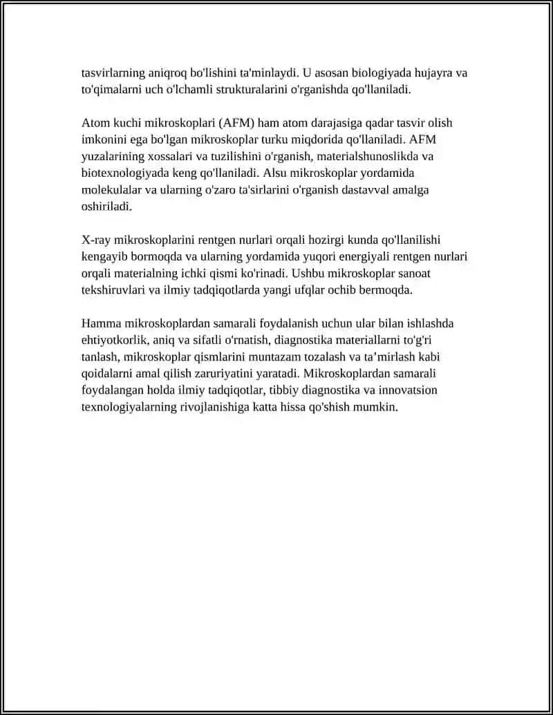Mikroskop Xillari U Bilan Ishlash va Foydalanish Texnikasi 4