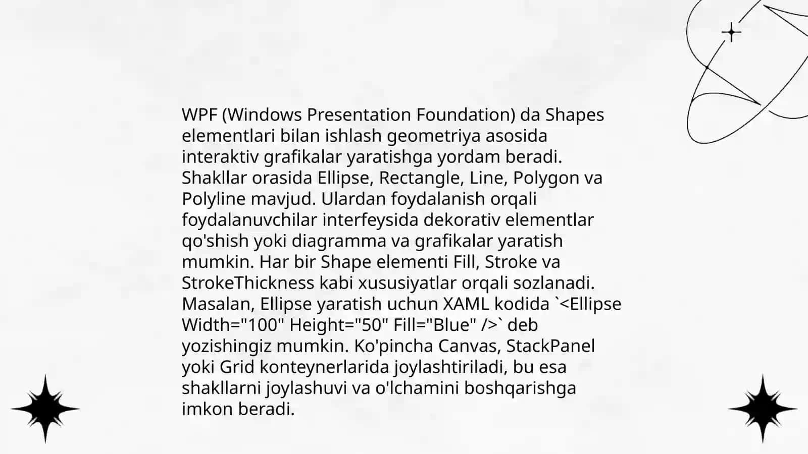 WPF da ikki o'lchovli grafika asoslari 4