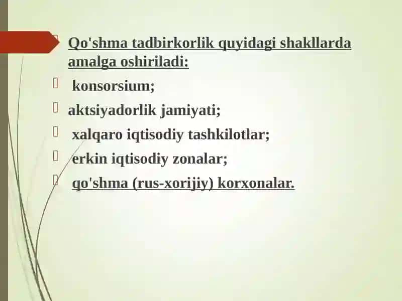 Qo’shmakorxonalar va ularning iqtisodiy roli 4