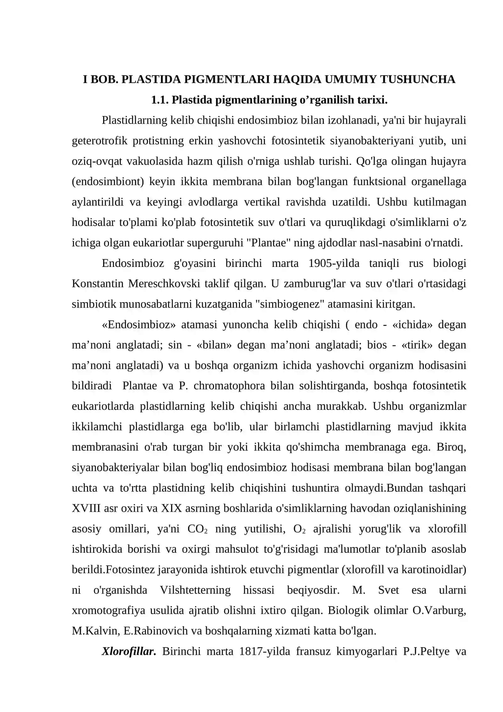Plastida pigmentlari va ularning fotosintezdagi roli 4
