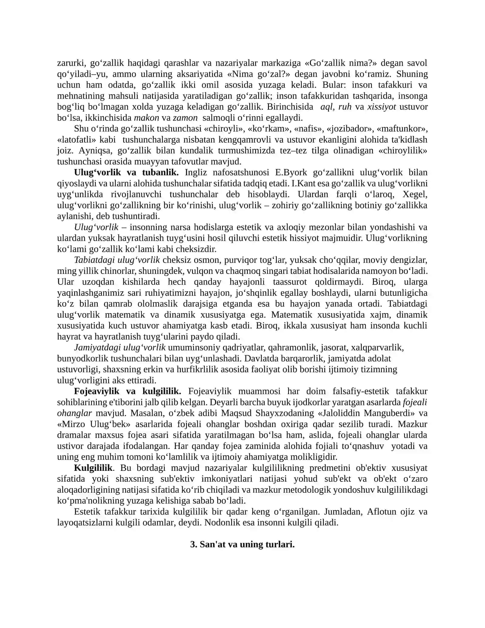 Nafosat falsafasi (Estetika) 4