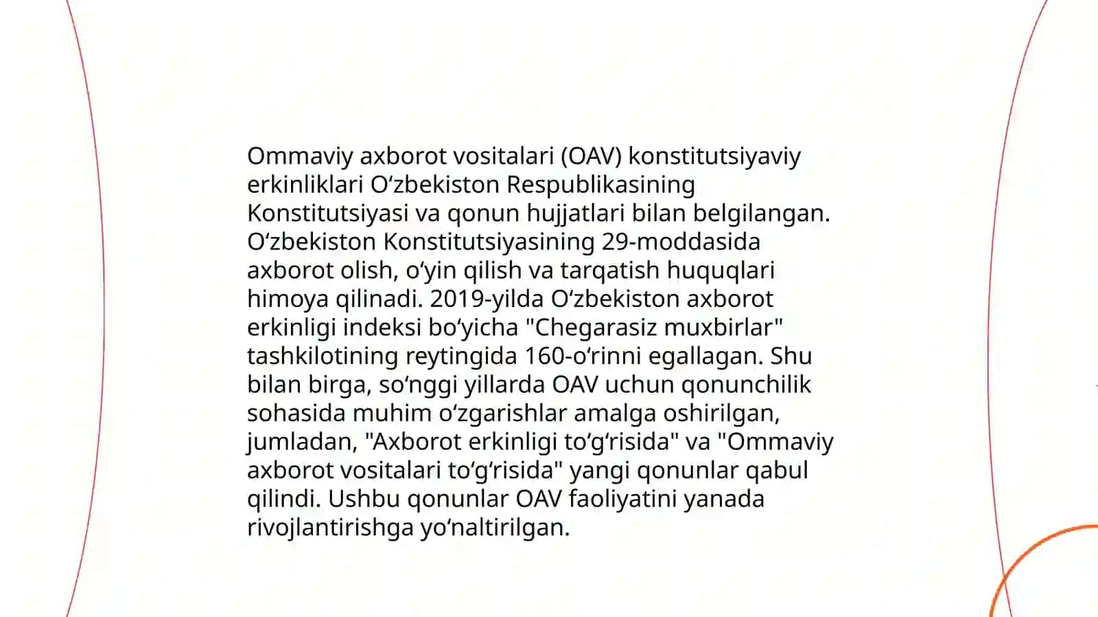 Oʻzbekistonda ommaviy axborot vositalarining huquqiy asoslari 4