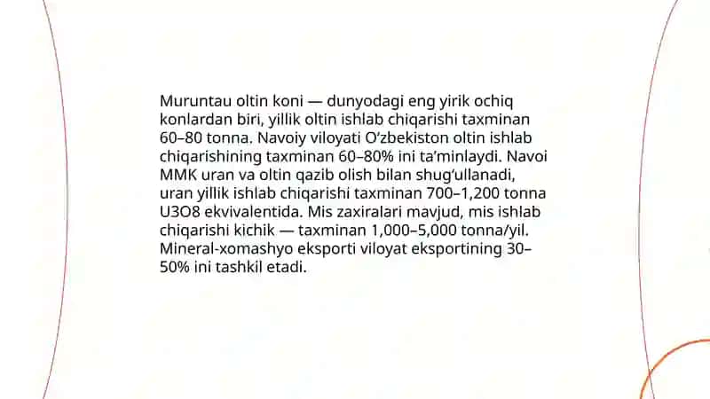 Navoiy viloyatining ijtimoiy iqtisodiy rivojlanish xususiyatlari 4