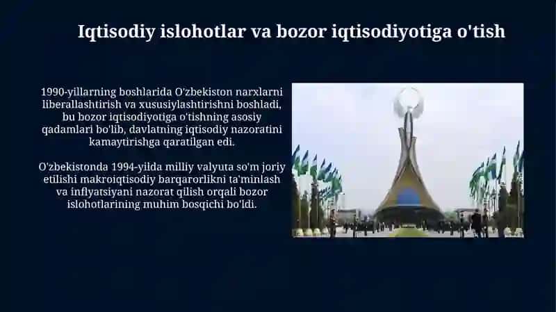 O'zbekiston Mustaqilligi va Iqtisodiy Rivojlanish 4