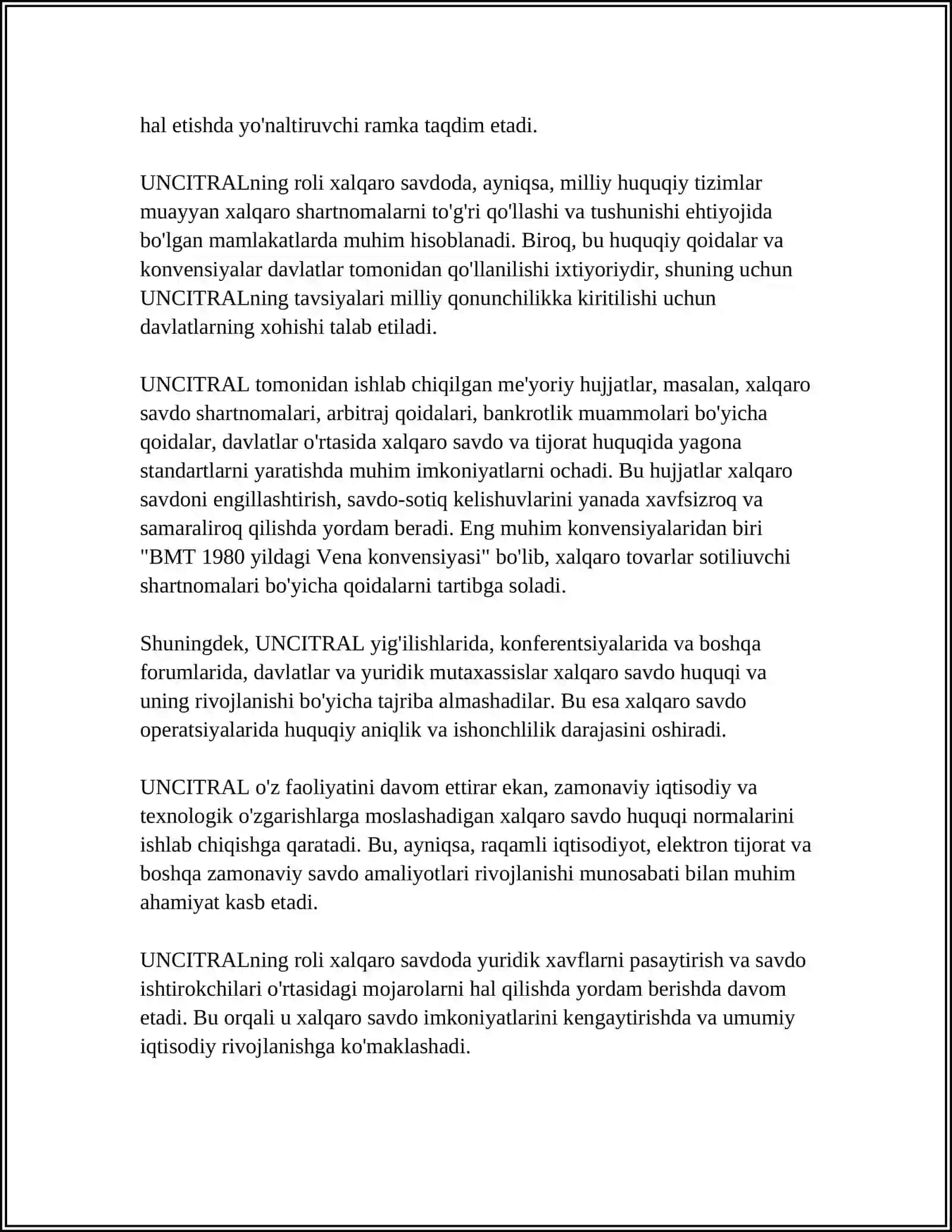 BIRLASHGAN MILLATLAR TASHKILOTINING XALQARO SAVDO HUQUQI BO'YICHA KOMISSIYASI 4