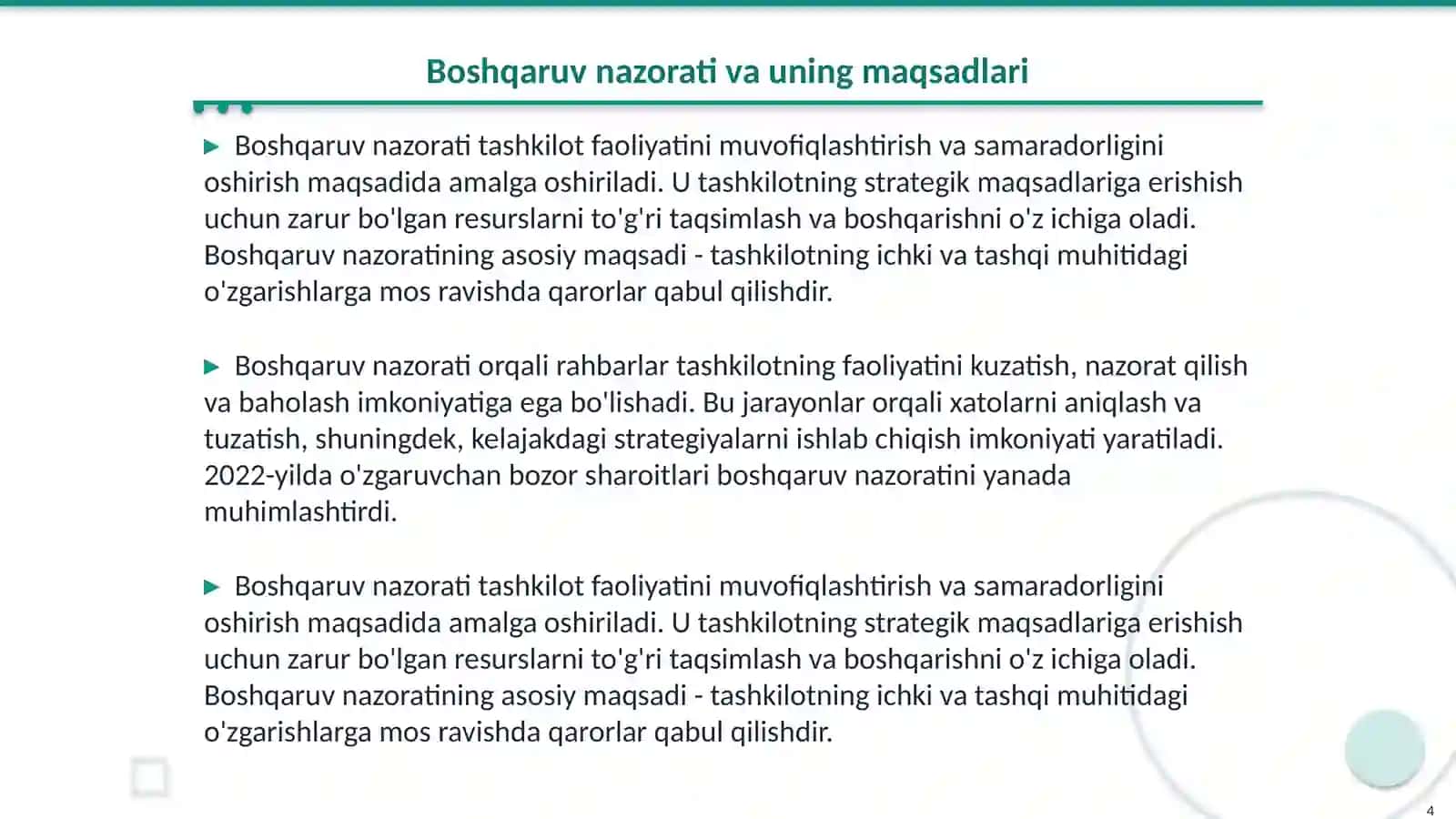 Boshqaruvda nazorat turlari 4