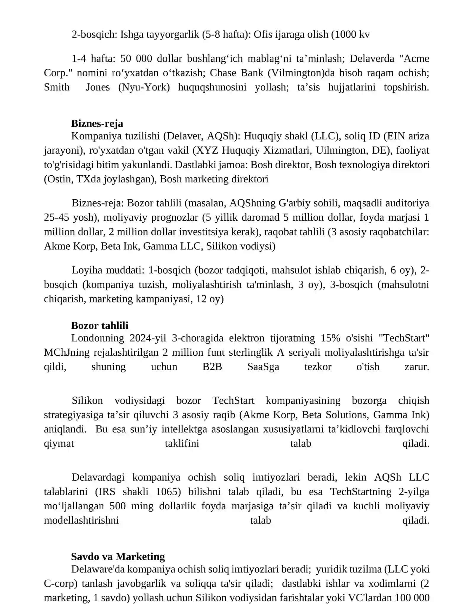 Kompaniya tuzish mustaqil ish 4