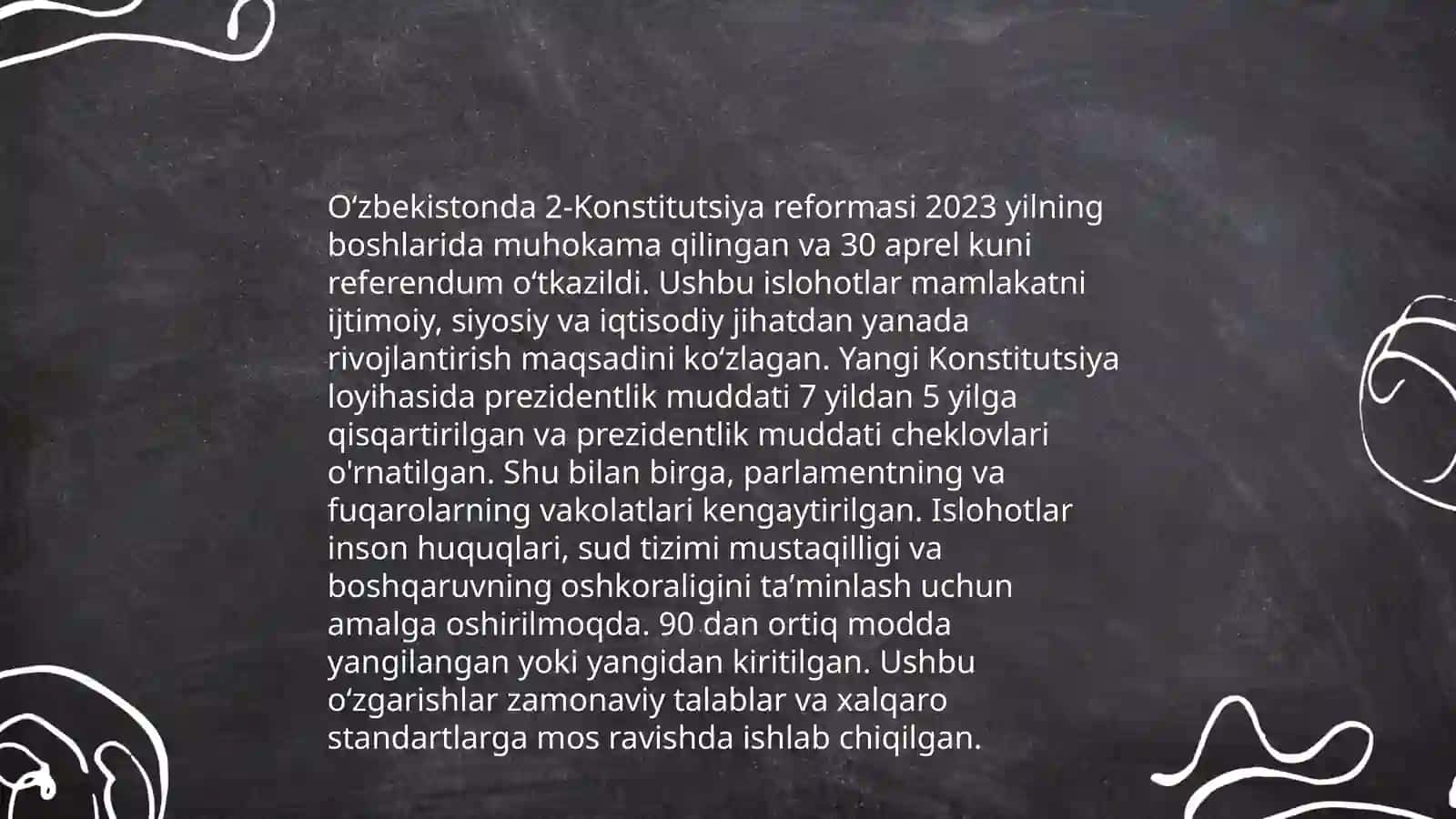 Yangi tahrirdagi Konstitutsiyaning mazmun mohiyati va qilinish bosqichlari 4