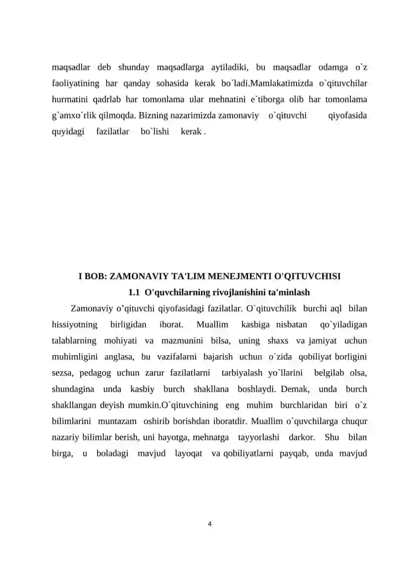 Zamonaviy ta'lim menejmenti o'qituvchisi va unga qo'yiladigan talablar 4
